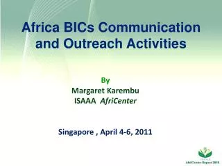 Africa BICs Communication and Outreach Activities