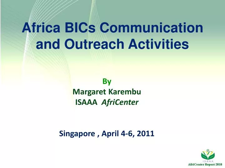 africa bics communication and outreach activities