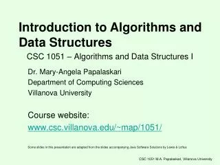 CSC 1051 – Algorithms and Data Structures I