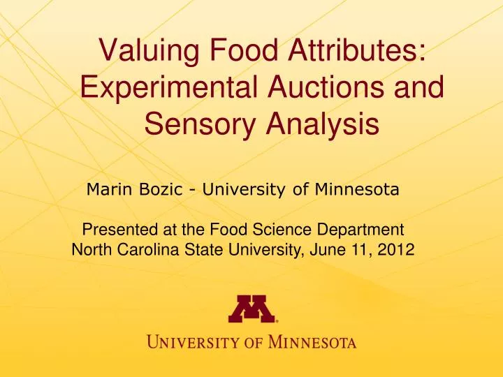 valuing food attributes experimental auctions and sensory analysis