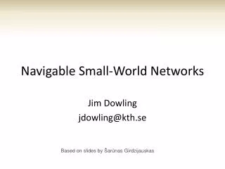 Navigable Small-World Networks