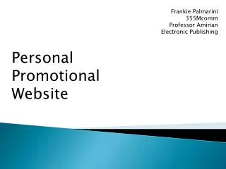 Personal Promotional Website