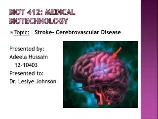BIOT 412: Medical Biotechnology