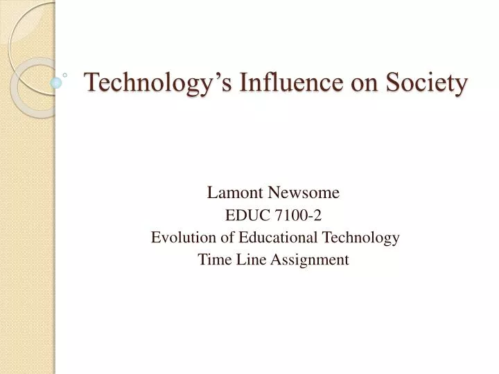 technology s influence on society