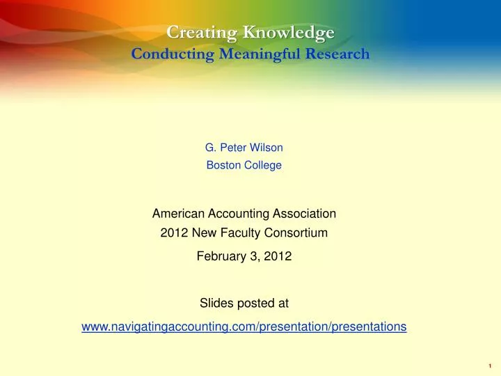creating knowledge conducting meaningful research