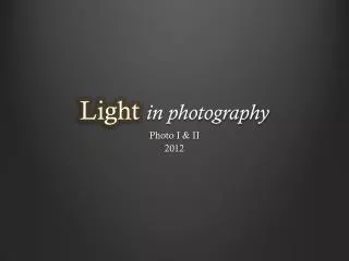 Light in photography