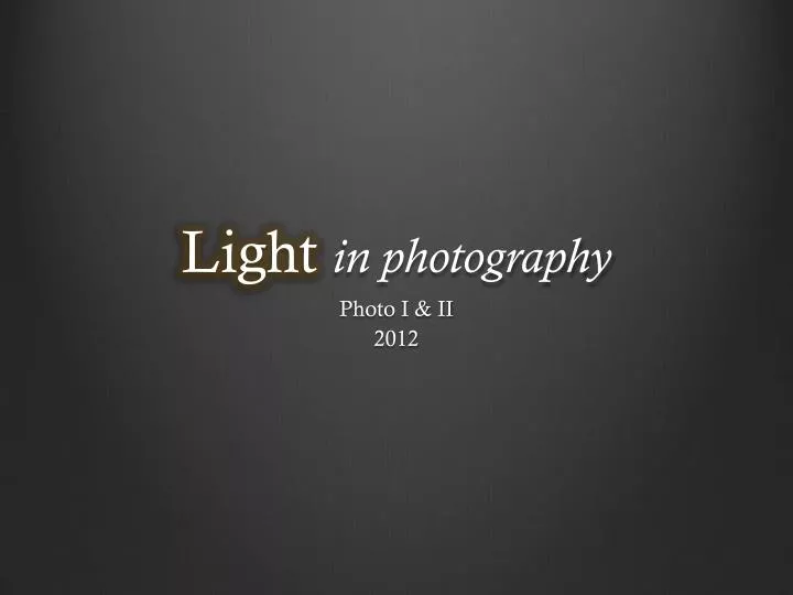 light in photography