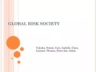 GLOBAL RISK SOCIETY