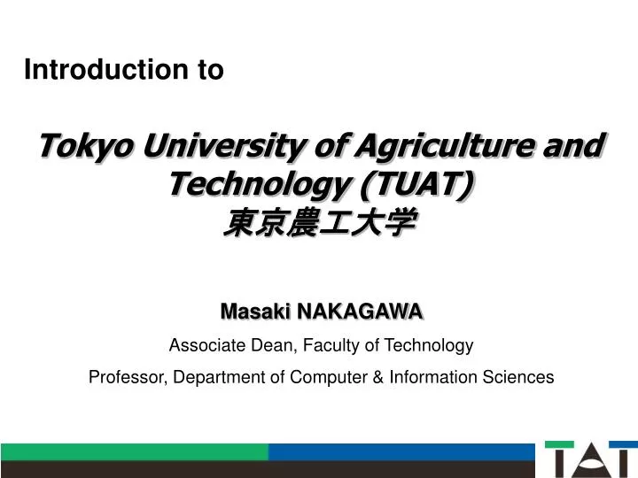 tokyo university of agriculture and technology tuat