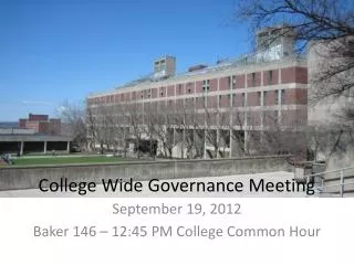 College Wide Governance Meeting