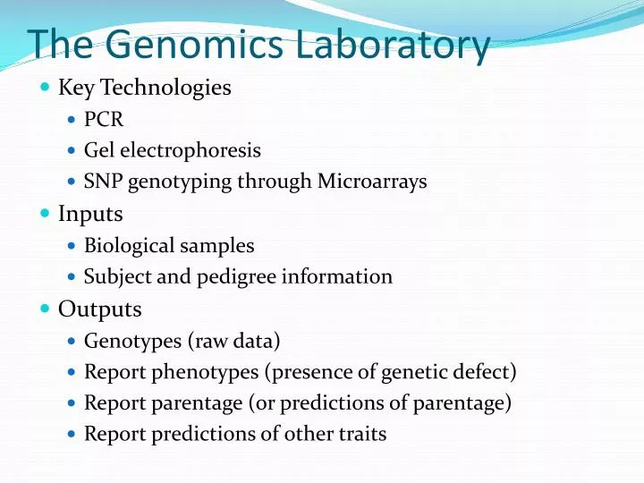 the genomics laboratory