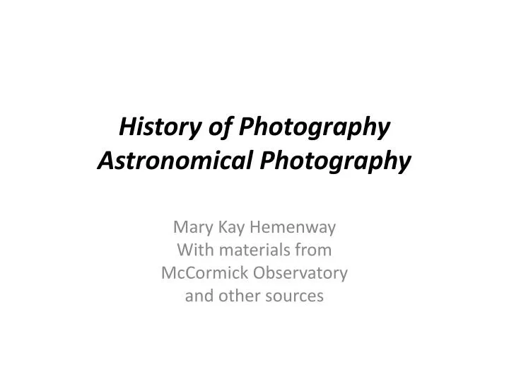 history of photography astronomical photography