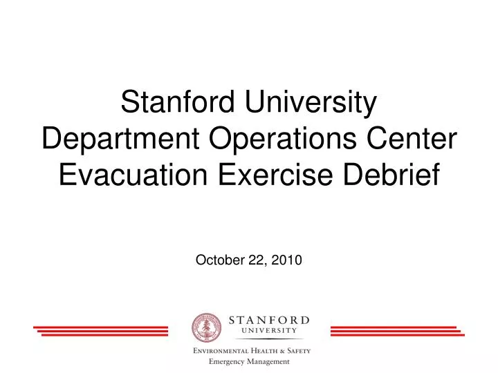 stanford university department operations center evacuation exercise debrief