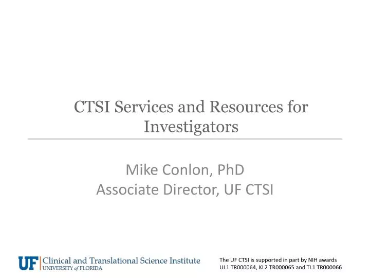 ctsi services and resources for investigators