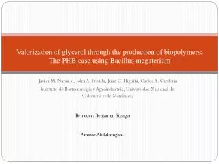 Valorization of glycerol through the production of biopolymers: The PHB case using Bacillus megaterium