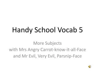 Handy School Vocab 5