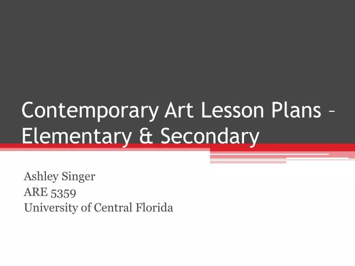 contemporary art lesson plans elementary secondary