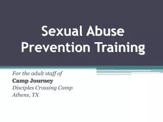 Sexual Abuse Prevention Training