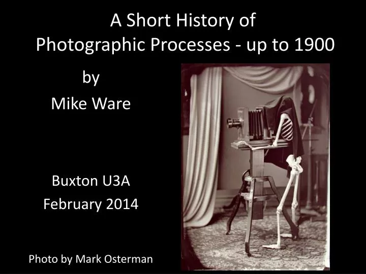 a short history of photographic processes up to 1900