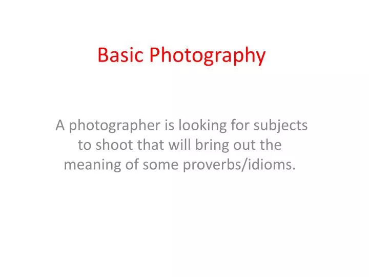 basic photography
