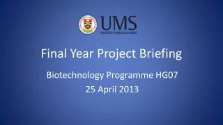 Final Year Project Briefing