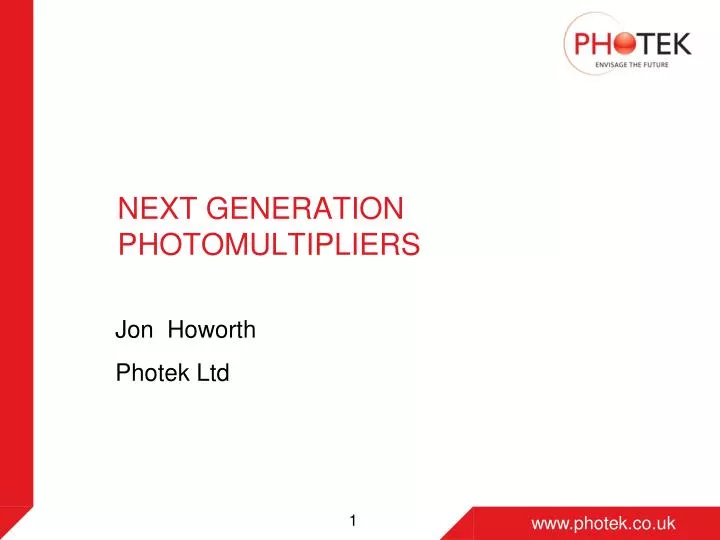next generation photomultipliers