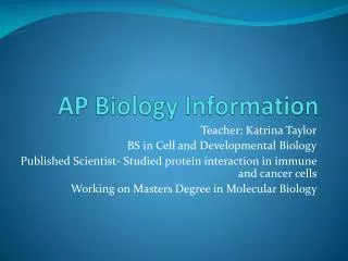 AP Biology Information