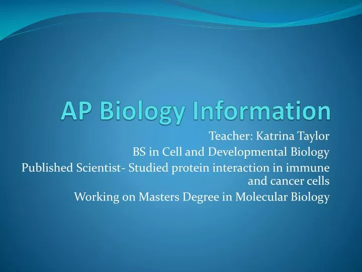 ap biology information