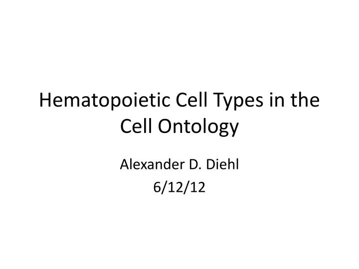 hematopoietic cell types in the cell ontology