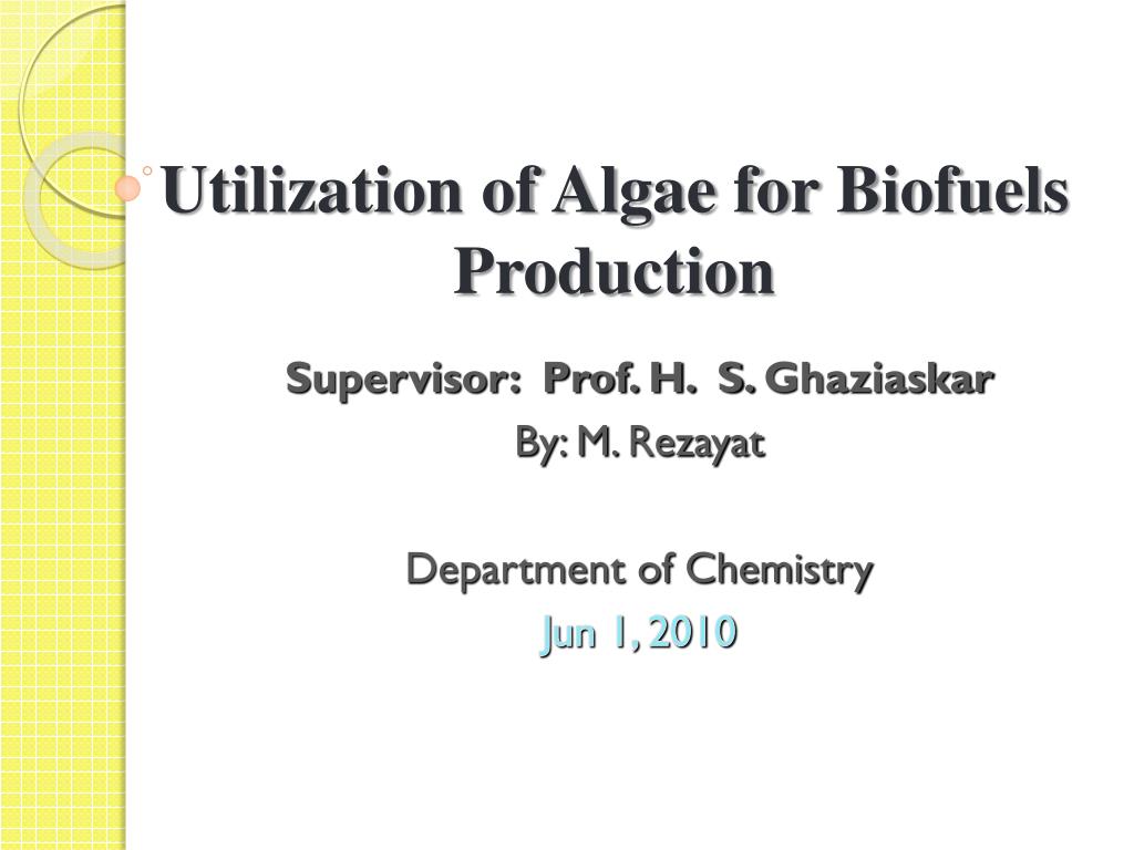 PPT - Utilization of Algae for Biofuels Production PowerPoint ...
