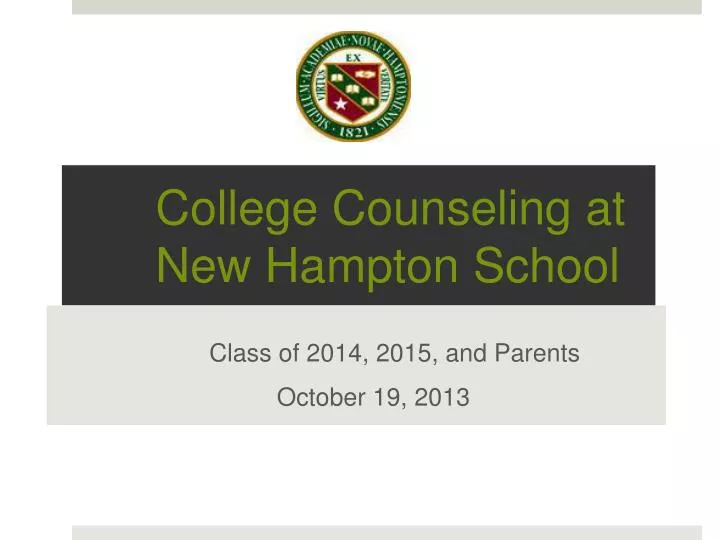 college counseling at new hampton school