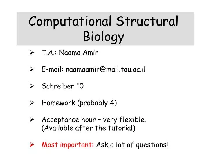 computational structural biology