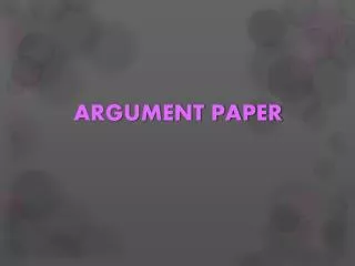 ARGUMENT PAPER