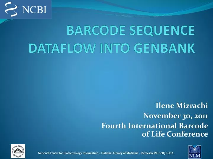 barcode sequence dataflow into genbank