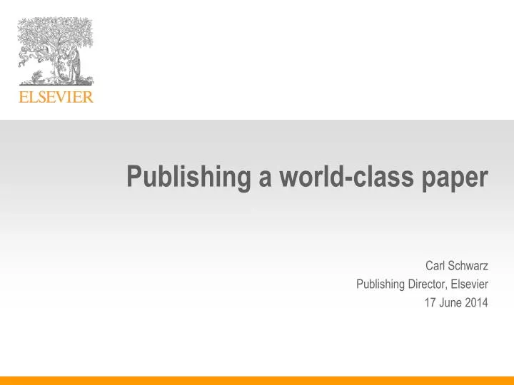 publishing a world class paper