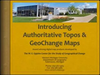 Introducing Authoritative Topos &amp; GeoChange Maps