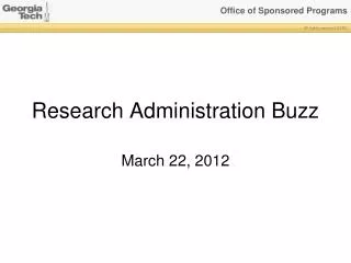 Research Administration Buzz
