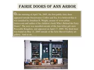 FAIRIE DOORS OF ANN ARBOR