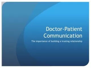 Doctor-Patient Communication