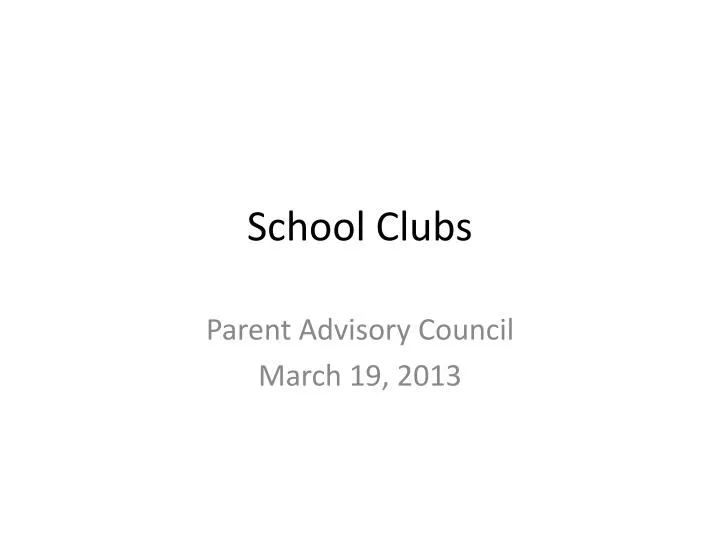 school clubs