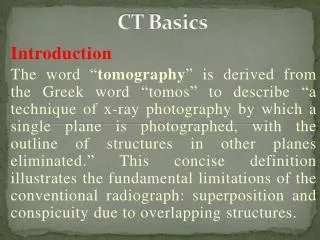 CT Basics