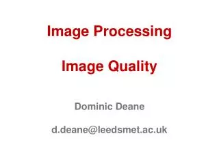 Image Processing Image Quality