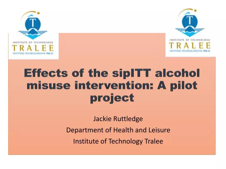 effects of the sipitt alcohol misuse intervention a pilot project