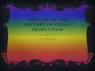 Timeline of the history of video production