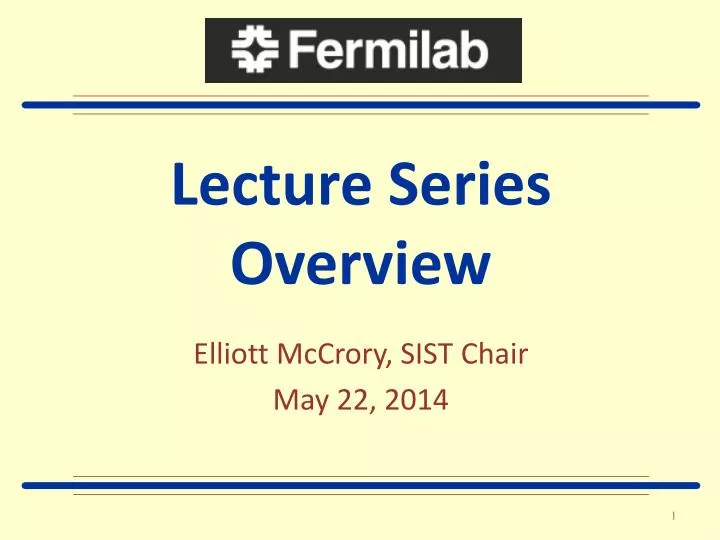 lecture series overview