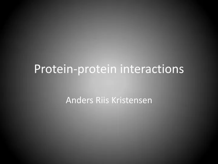 protein protein interactions
