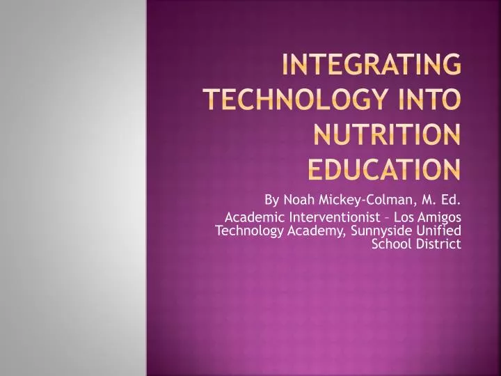 integrating technology into nutrition education