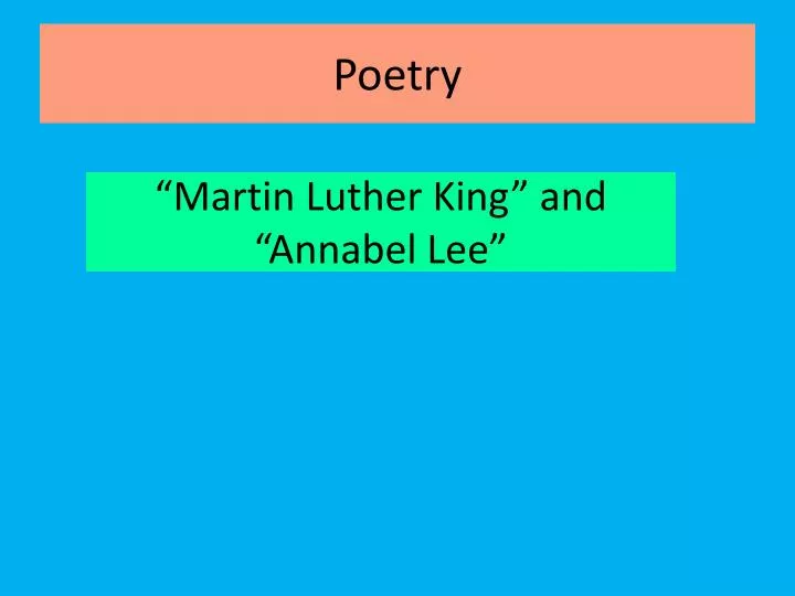 martin luther king and annabel lee