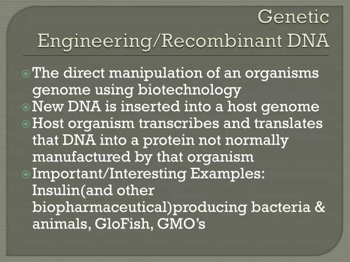 genetic engineering recombinant dna