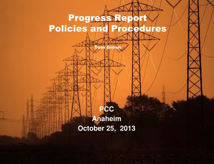 progress report policies and procedures tom green